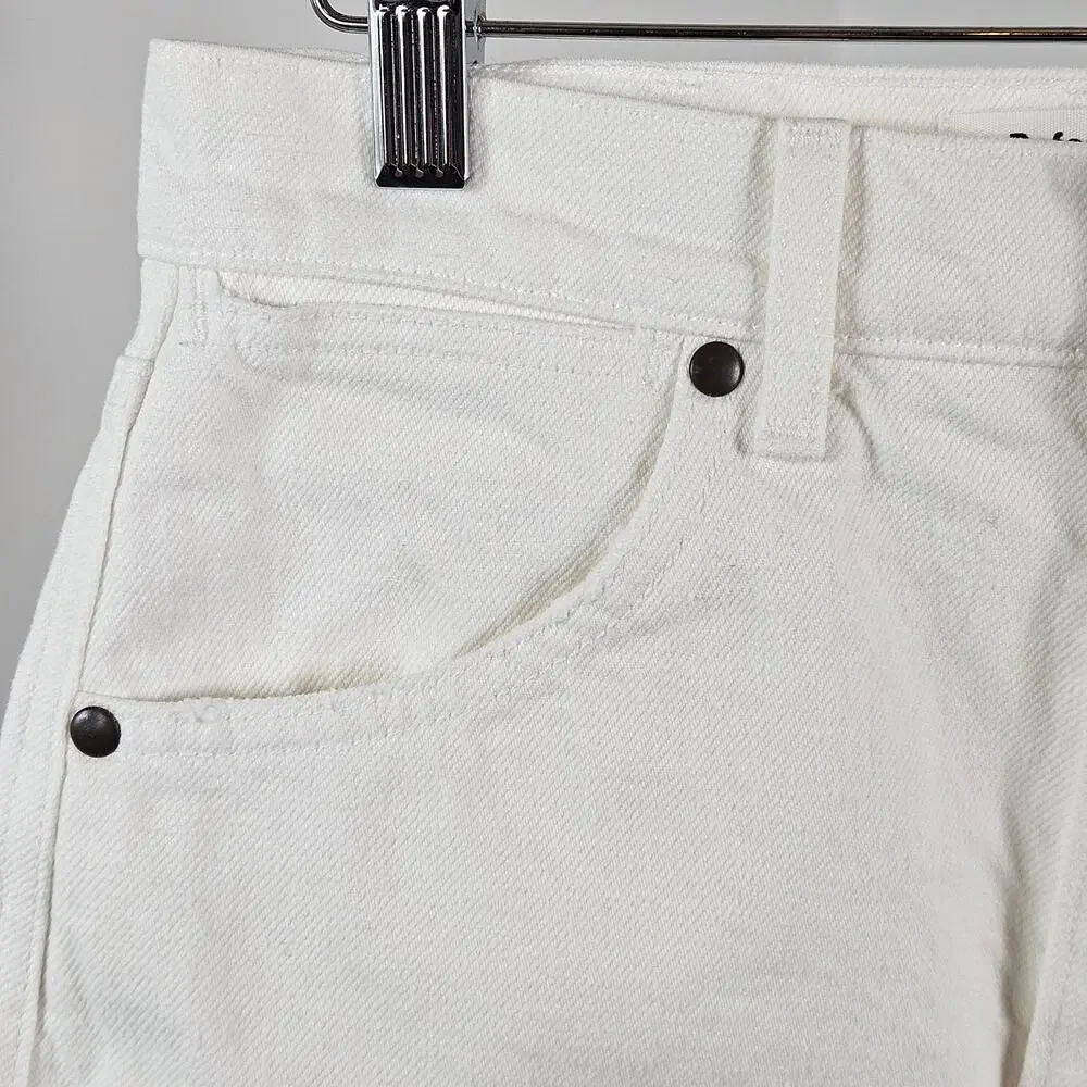 Reformation Jeans Women's White Cut-off High Rise‎ Denim Jeans Shorts | 25